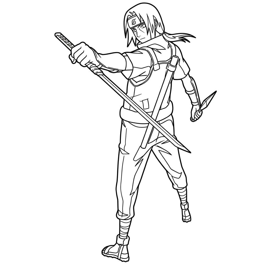 Itachi Uchiha 7 para colorear gratis para niños