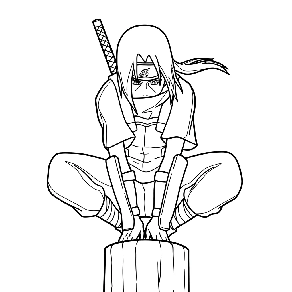 Itachi Uchiha 8 para colorear para primaria