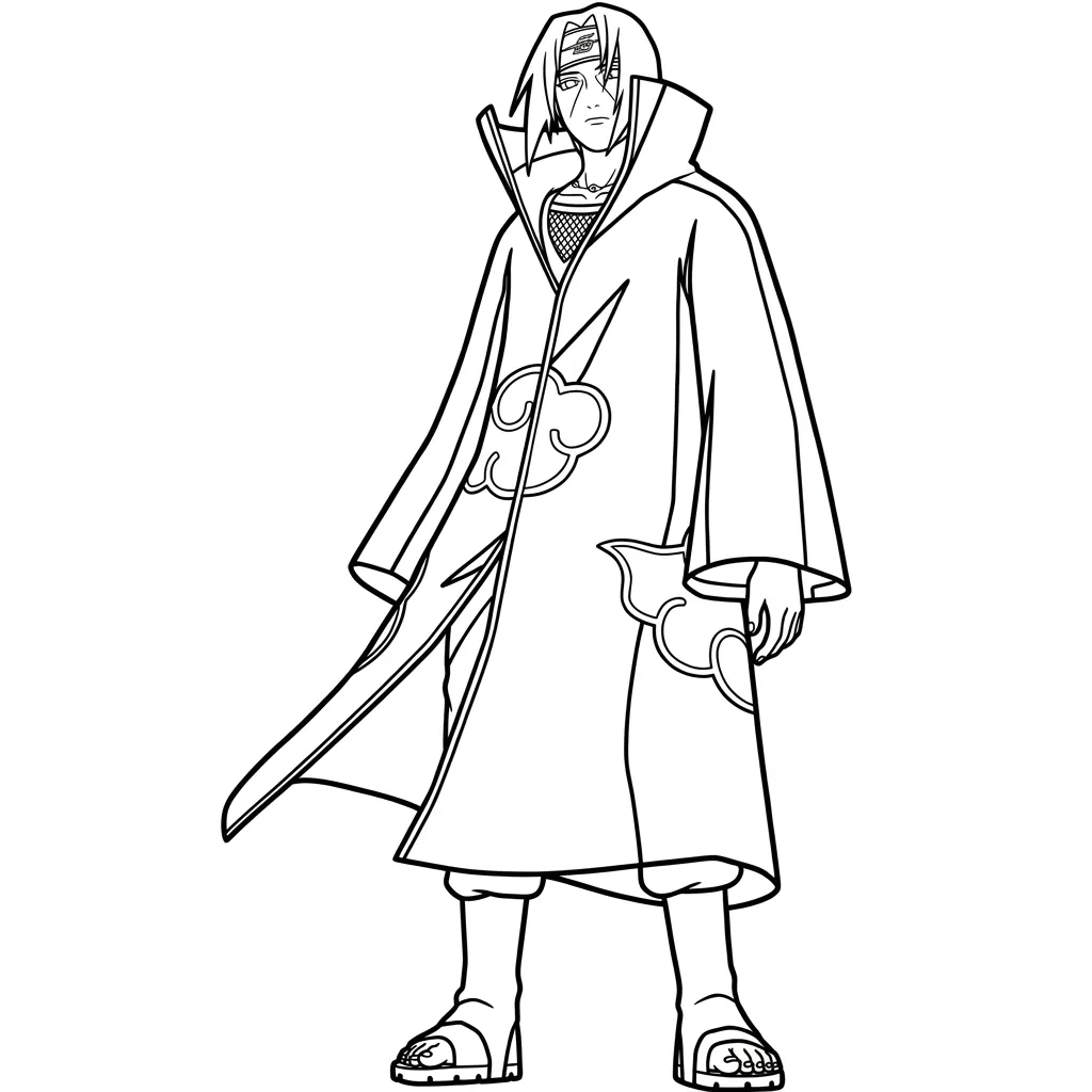 Itachi Uchiha 9 para colorear para niño para imprimir gratis