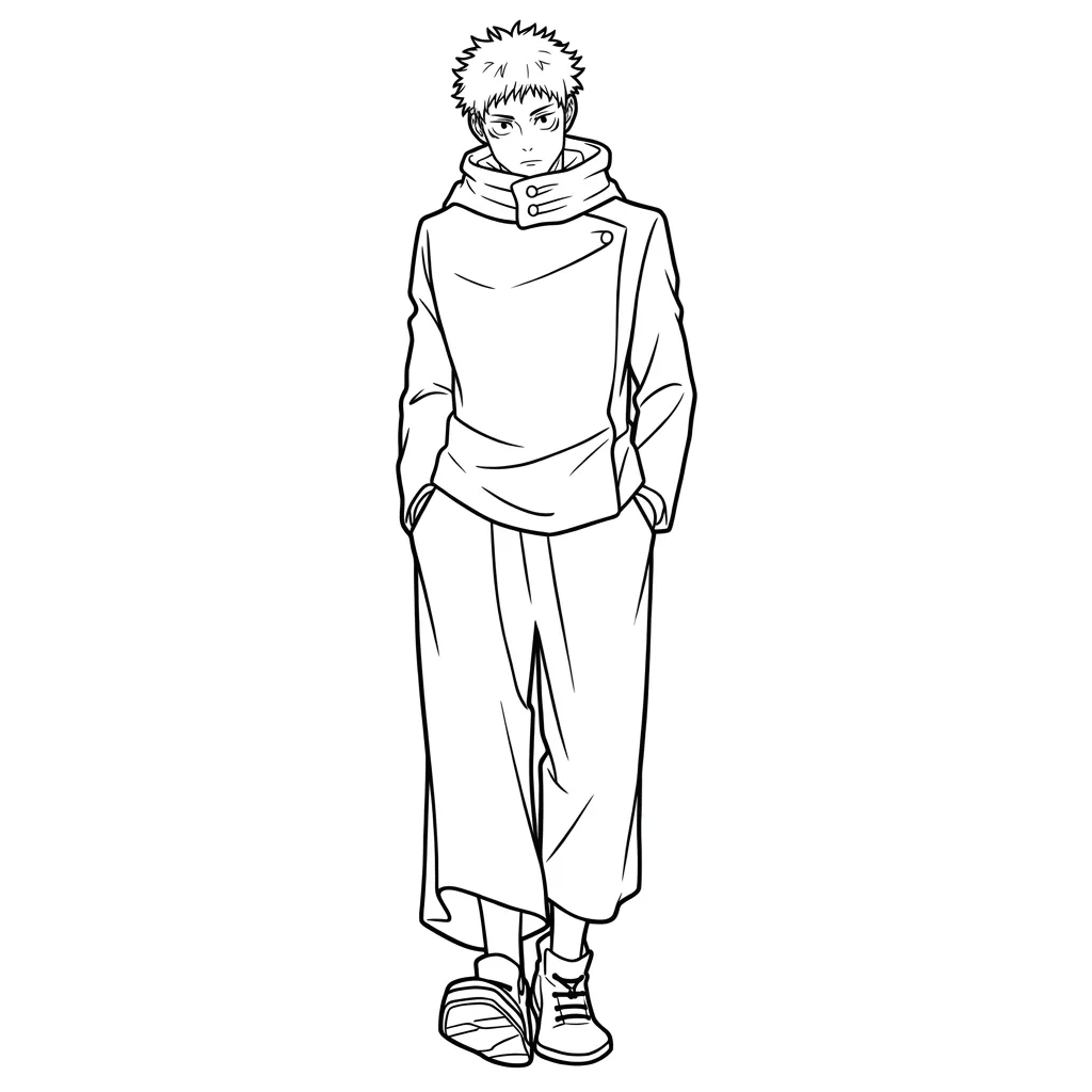 Jujutsu Kaisen 1 para colorear y recortar para imprimir
