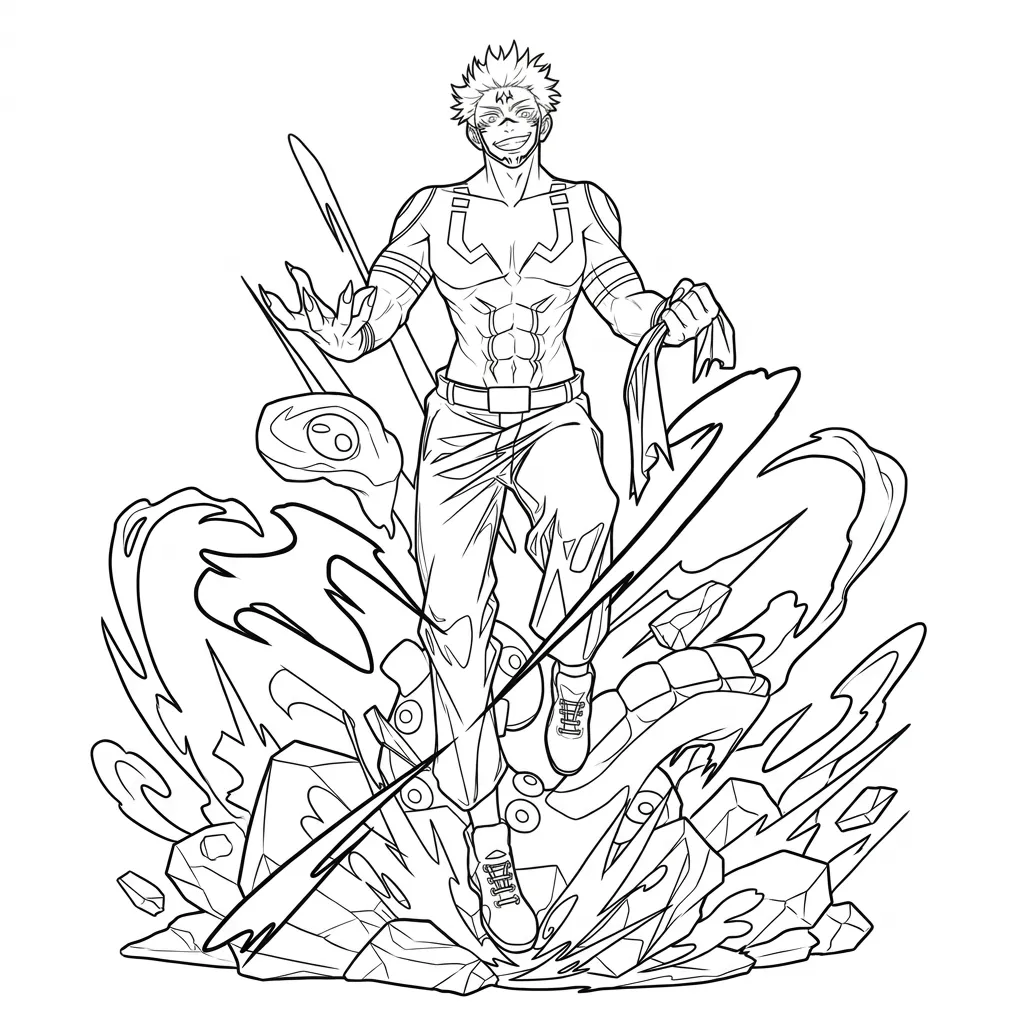 Jujutsu Kaisen 14 para colorear para niño para imprimir gratis