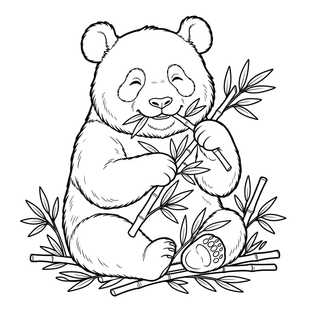 Osos Panda 14 para colorear y dibujos