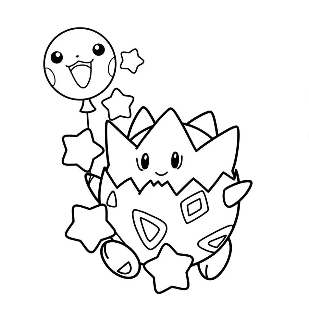 Togepi 1 para colorear para niño de 10 años