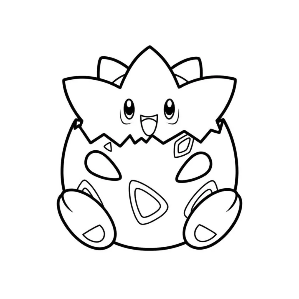 Togepi 13 para colorear para imprimir para niño de 4 años