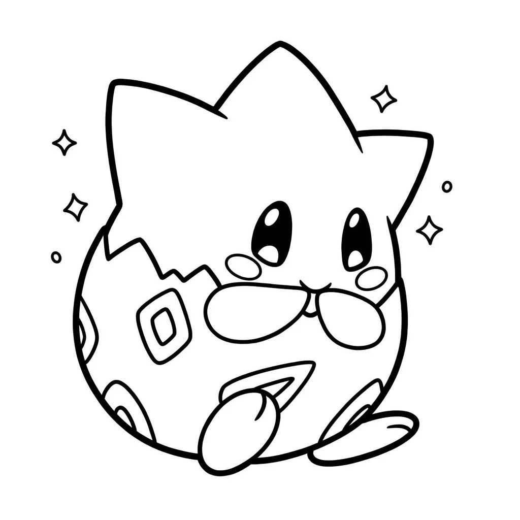 Togepi 9 para colorear para imprimir para niño de 4 años