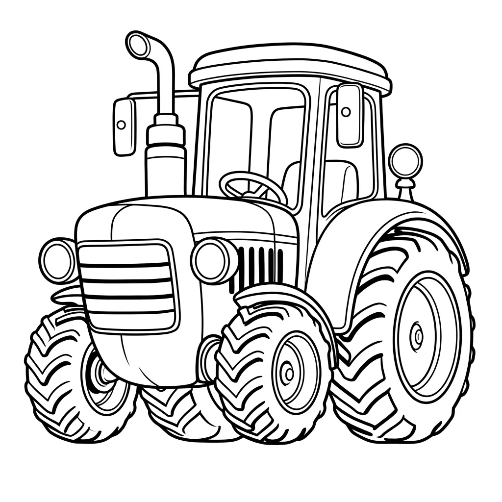 Tractores 4 para colorear para niños