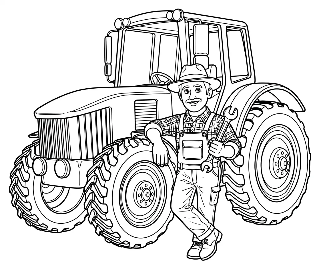 Tractores 6 para colorear para niños para imprimir