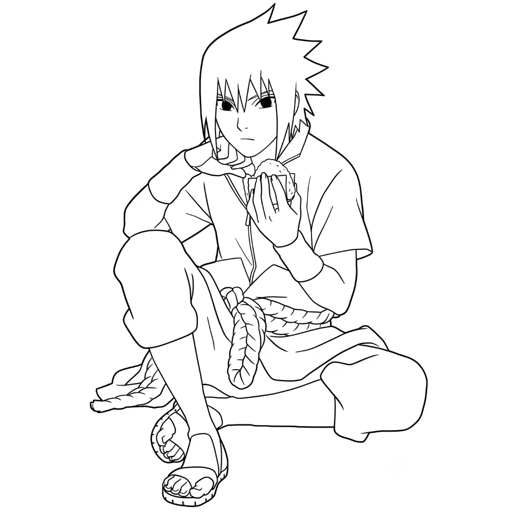 Uchiha Sasuke 1 para colorear para niño de para imprimir