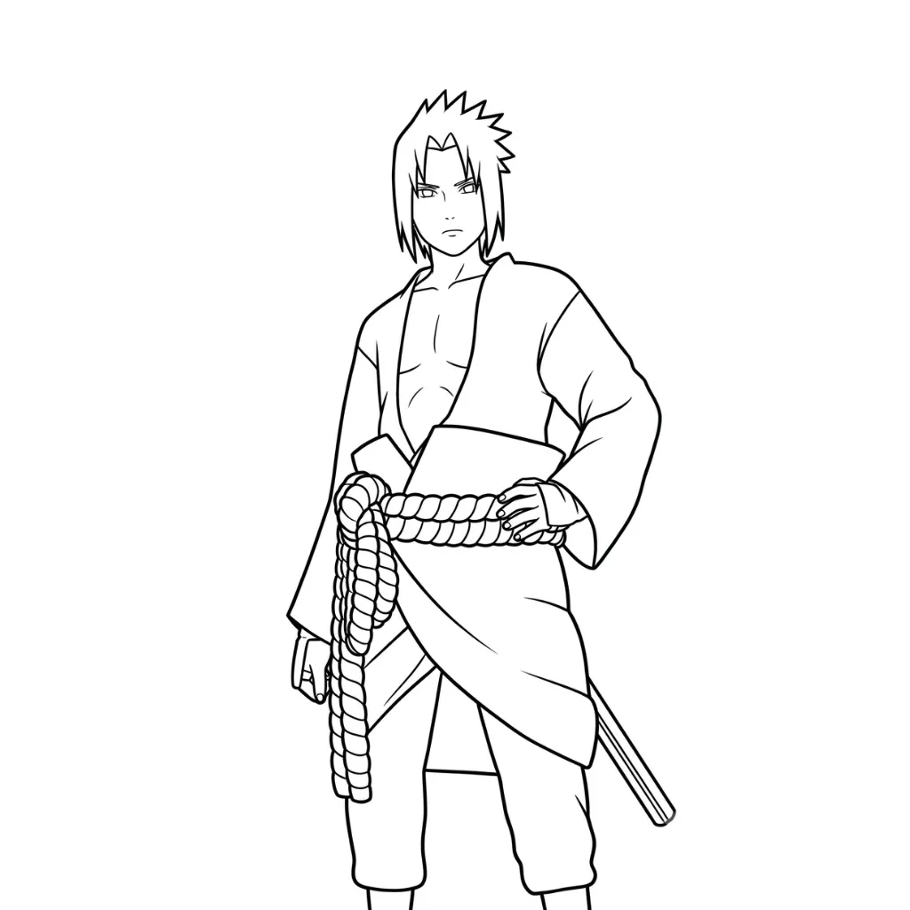 Uchiha Sasuke 11 para colorear para imprimir gratis