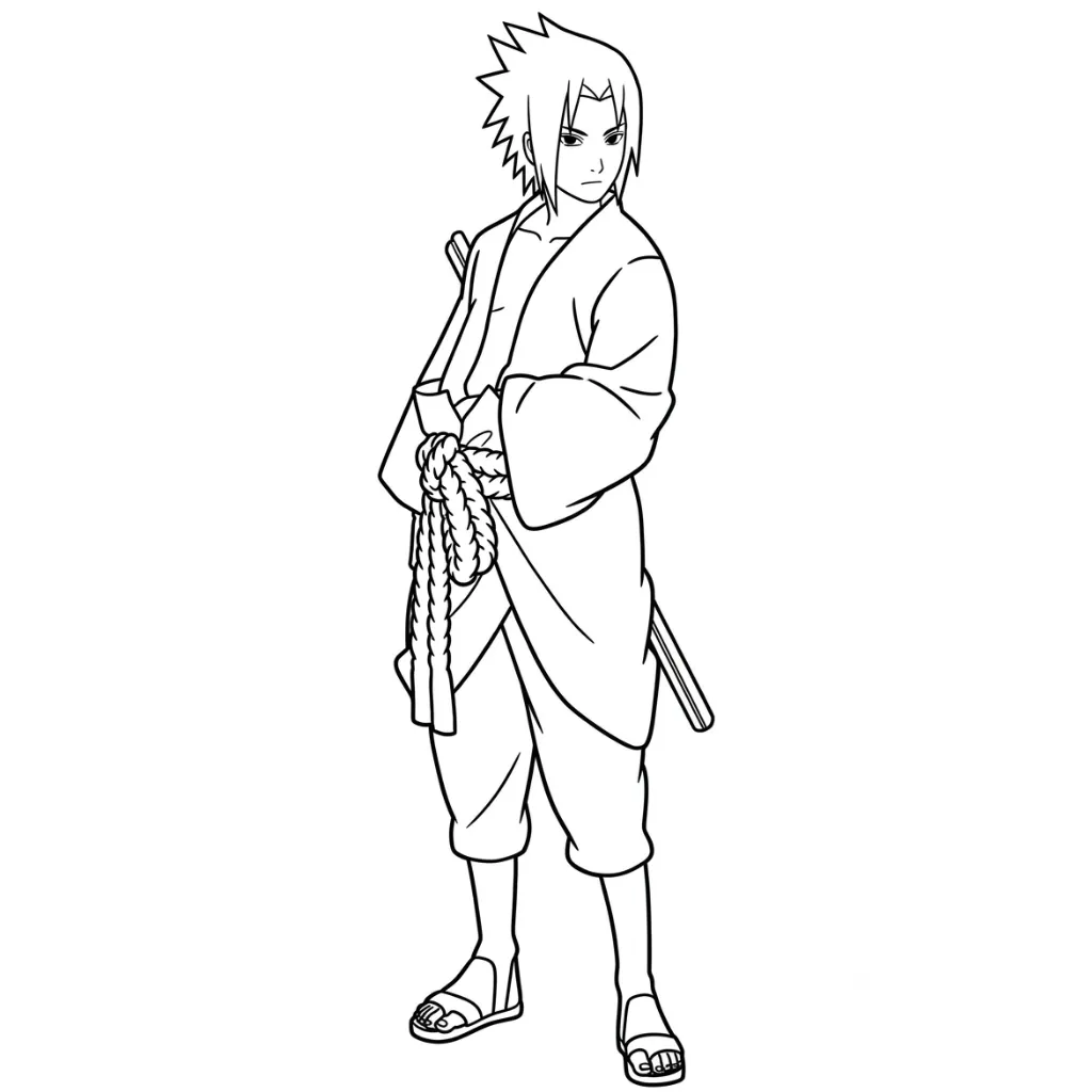 Uchiha Sasuke 12 para colorear para imprimir pdf