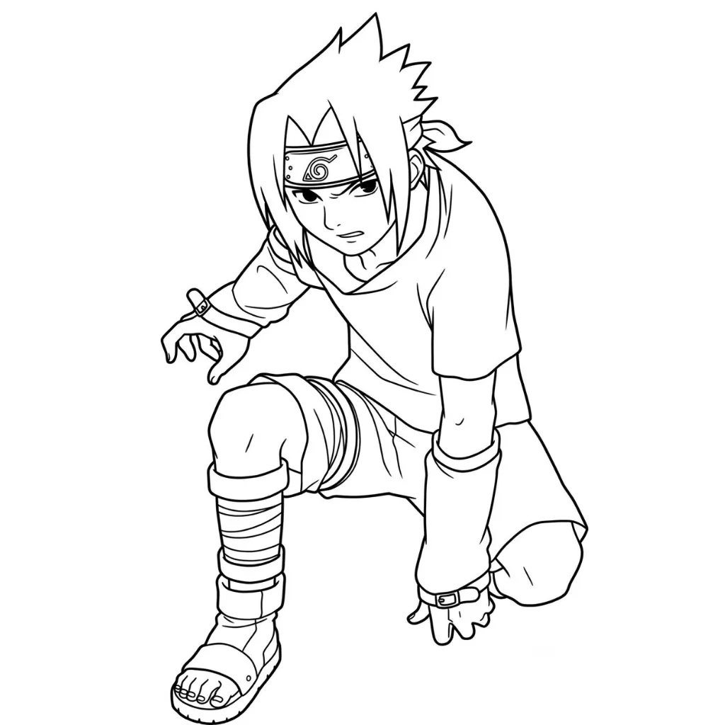 Uchiha Sasuke 13 para colorear y dibujos