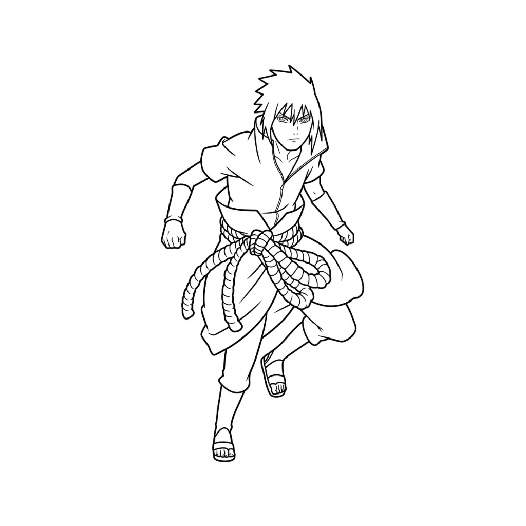 Uchiha Sasuke 14 para colorear para imprimir para niño de 12 años