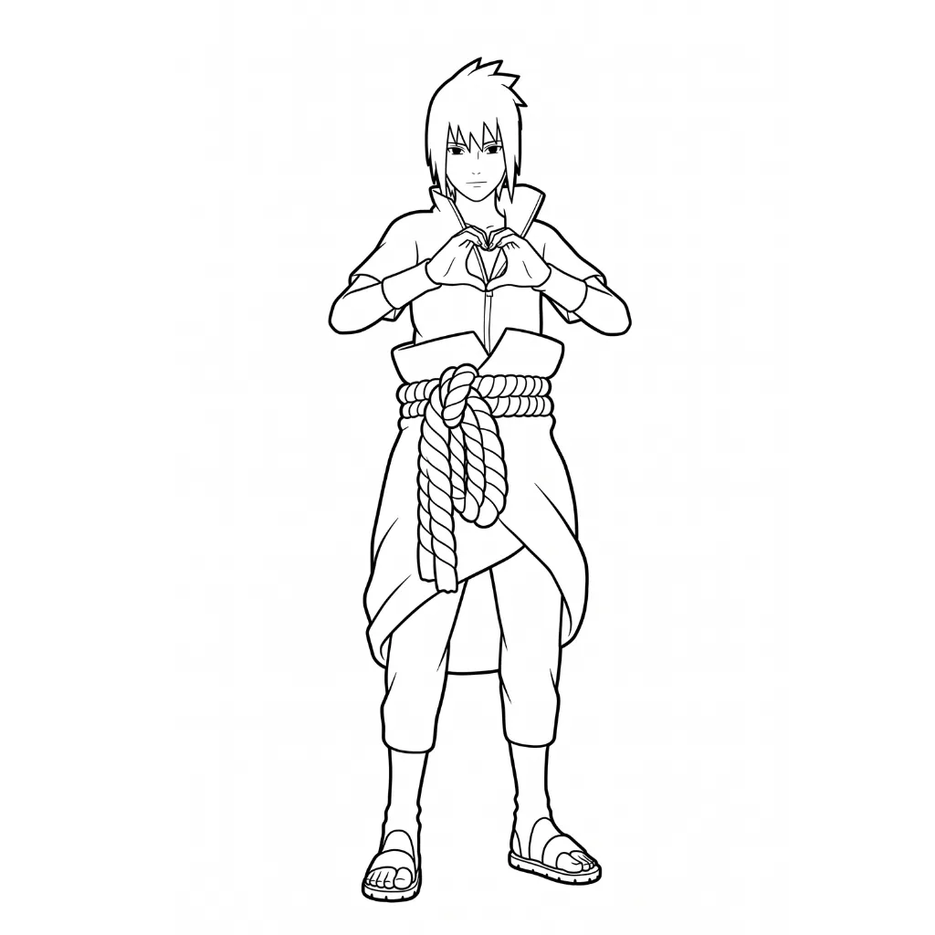 Uchiha Sasuke 16 para colorear y recortar