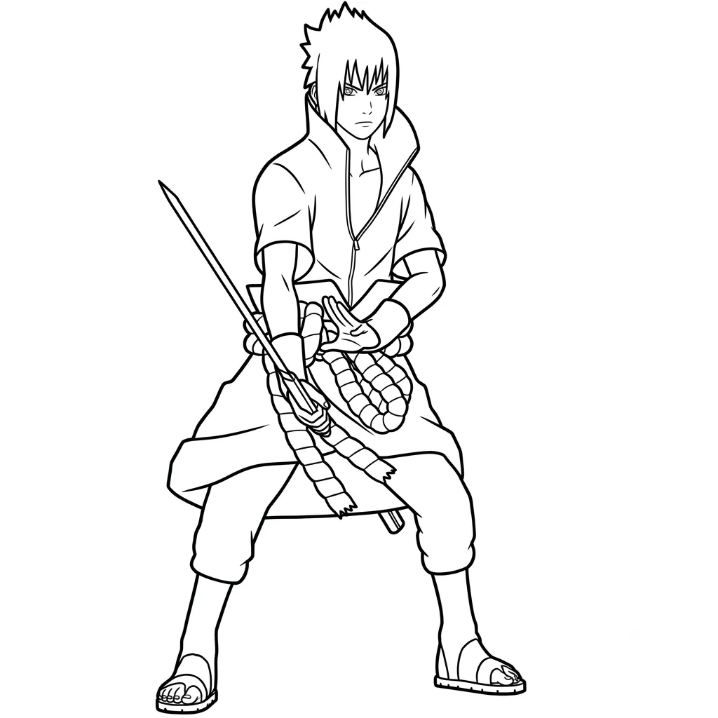 Uchiha Sasuke 18 para colorear para imprimir gratis