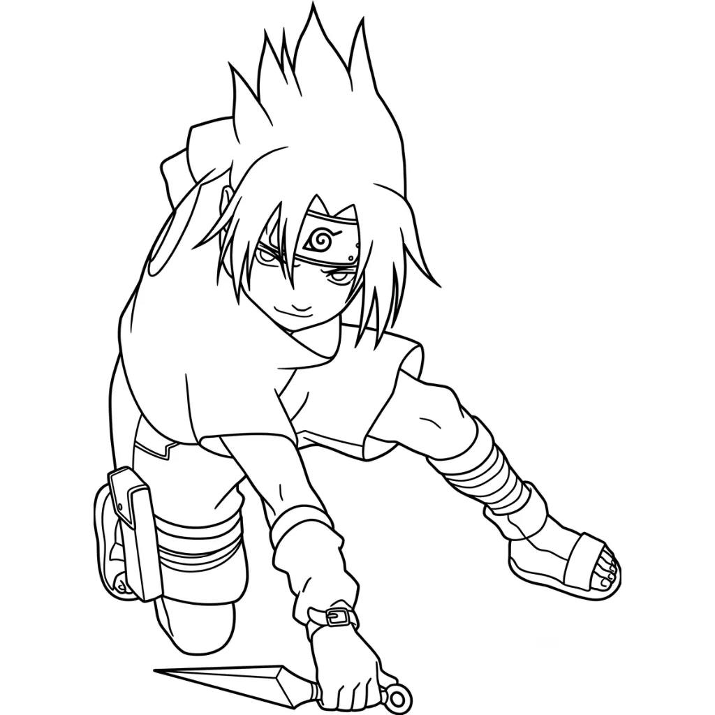 Uchiha Sasuke 19 para colorear para imprimir para niño de 2 años