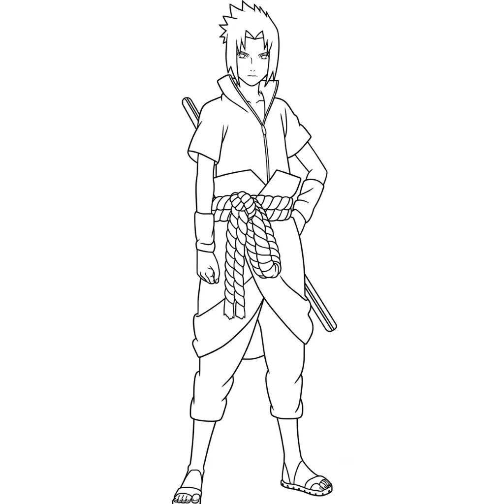 Uchiha Sasuke 3 para colorear para niño de 3 años