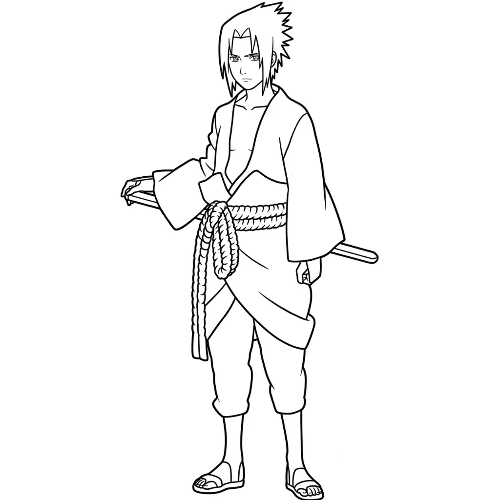 Uchiha Sasuke 6 para colorear en línea