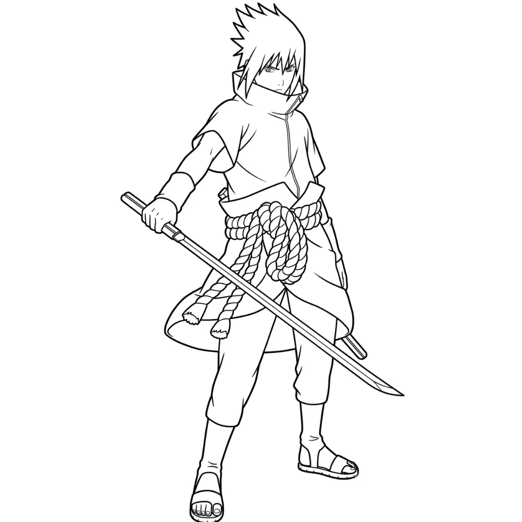 imagen para colorear Uchiha Sasuke 8 niño