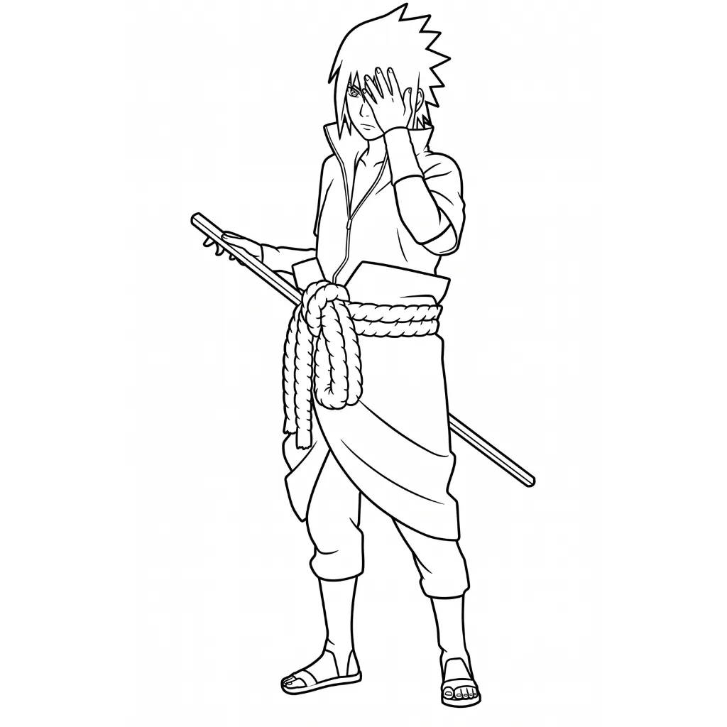 Uchiha Sasuke 9 para colorear en línea