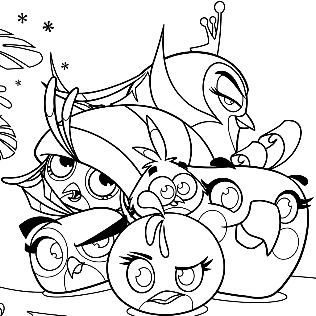 Angry Birds Stella 10 para colorear para imprimir gratis pdf