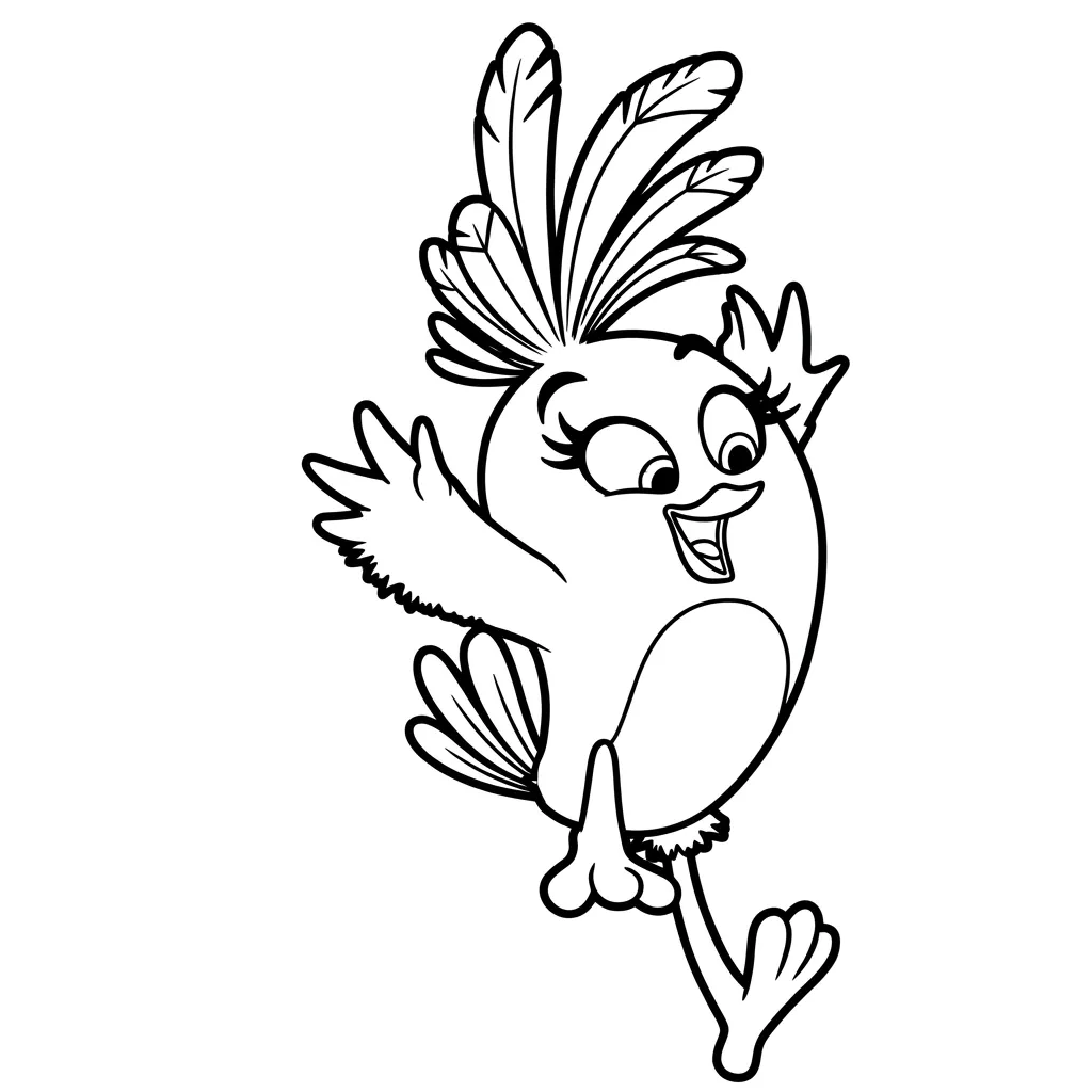 Angry Birds Stella 2 para colorear gratis para imprimir