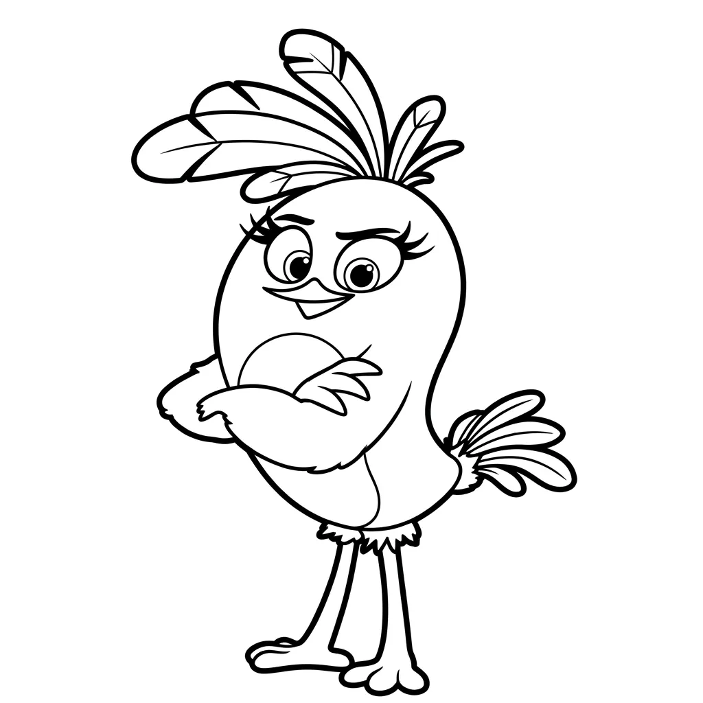 Angry Birds Stella 8 para colorear para imprimir para niño de 4 años
