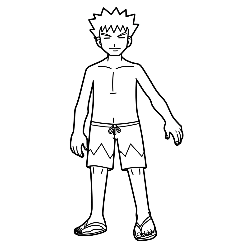 Brock 10 para colorear para niño para imprimir