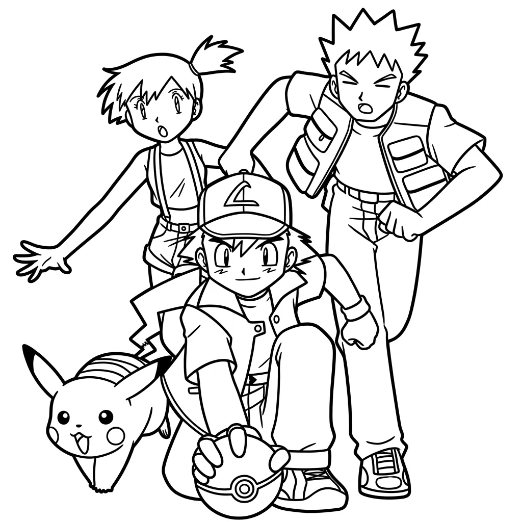 Brock 3 para colorear para imprimir para niños
