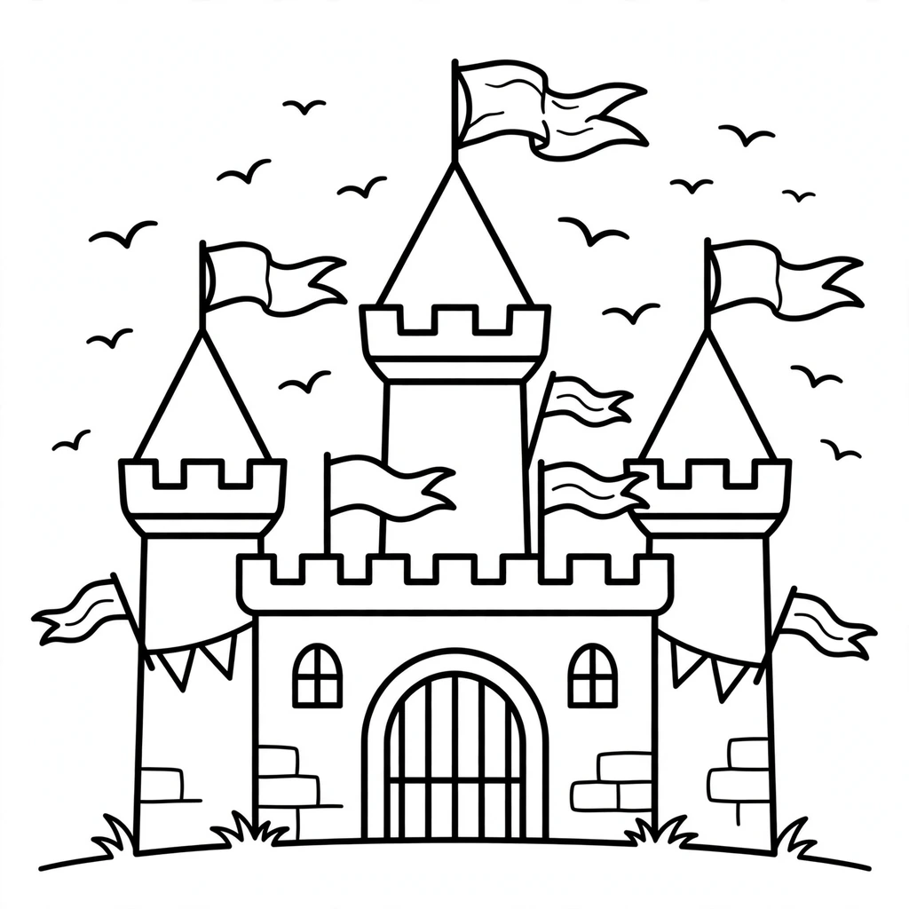 Castillo 16 para colorear y recortar