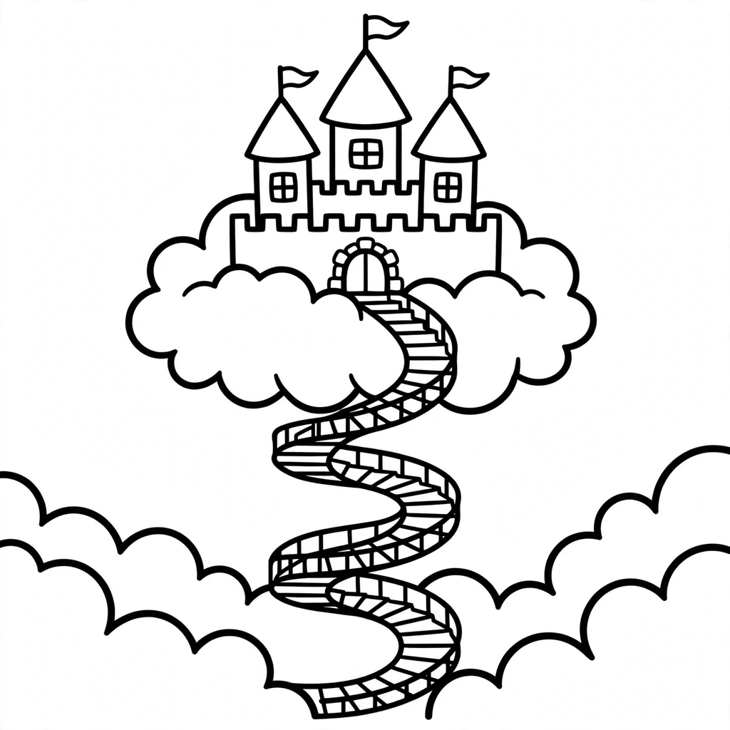 Castillo 17 para colorear para niños