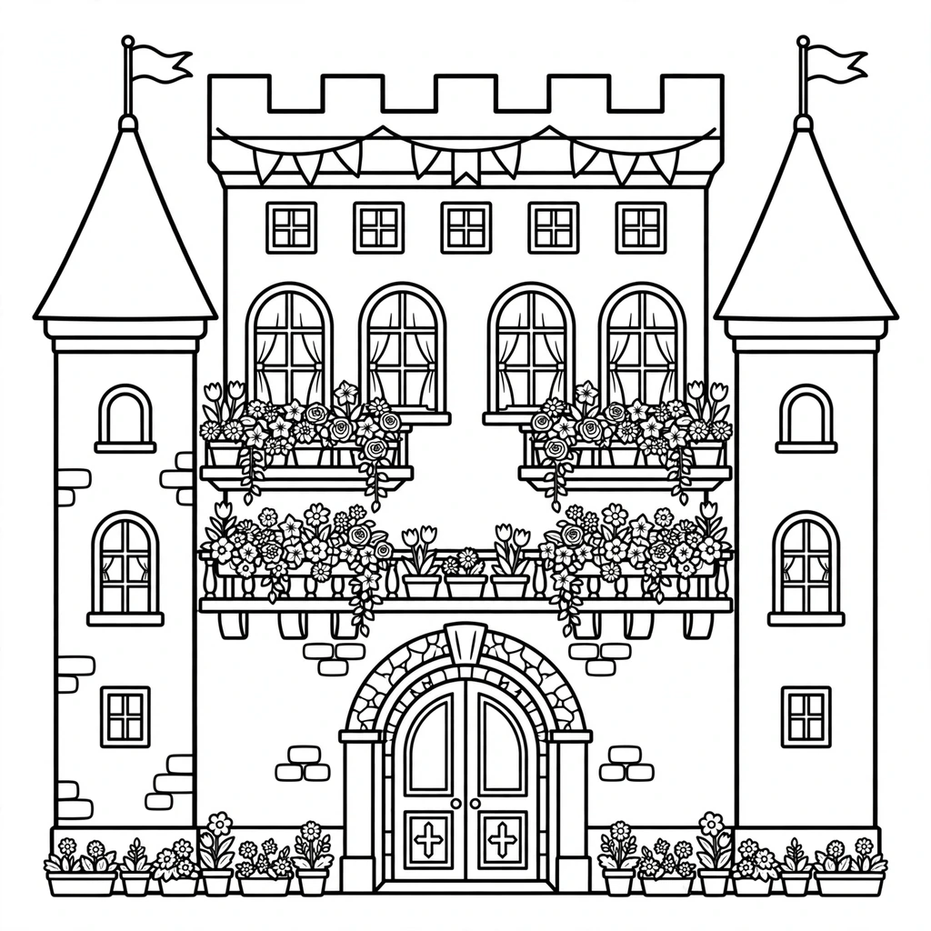 Castillo 18 para colorear gratis