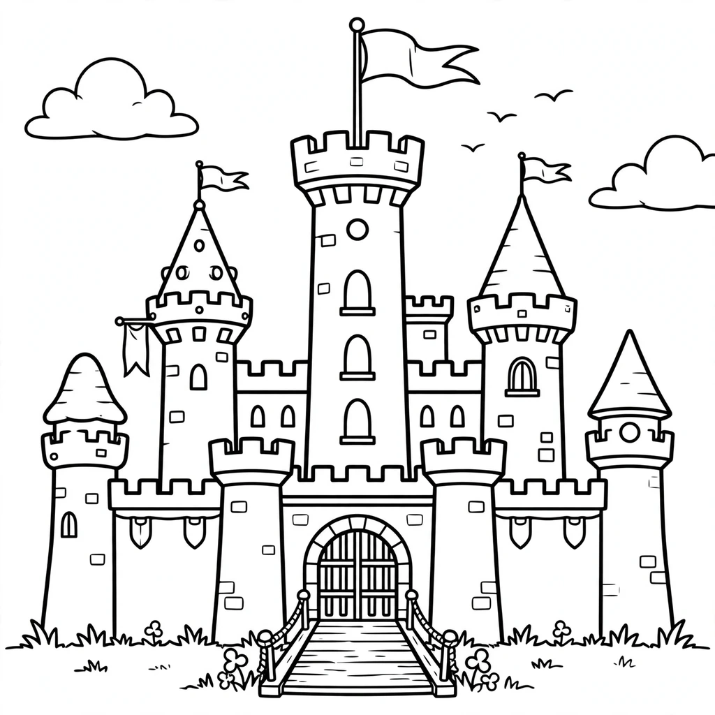 Castillo 20 dibujo de castillo para colorear