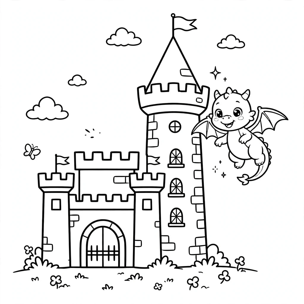 Castillo 3 para colorear y recortar