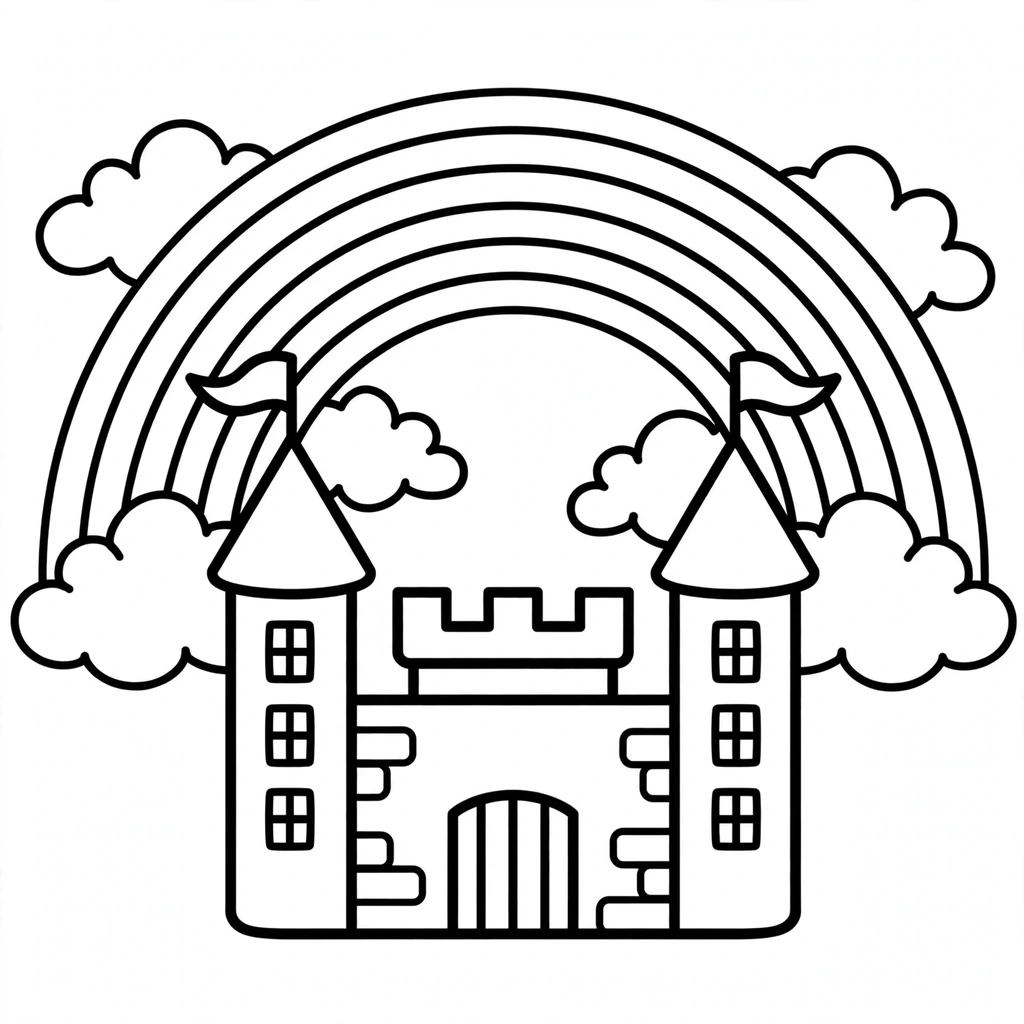 Castillo 4 para colorear para niños
