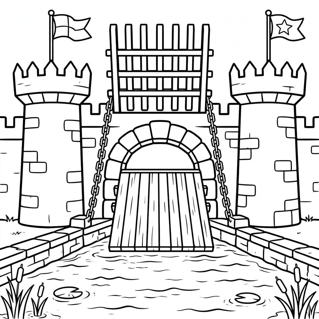 Castillo 6 para colorear gratis para niños