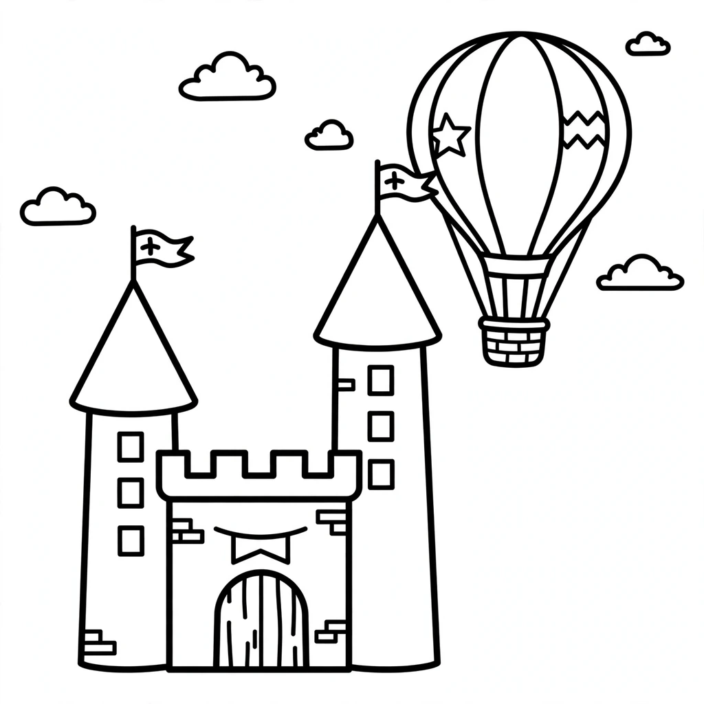 Castillo 9 para colorear para niño de 2 años