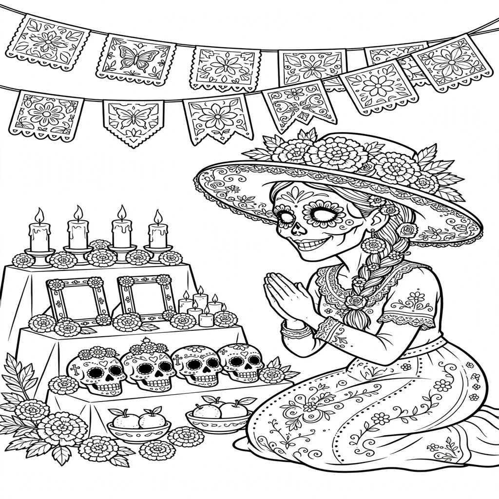 Catrinas 13 para colorear y aprendizaje