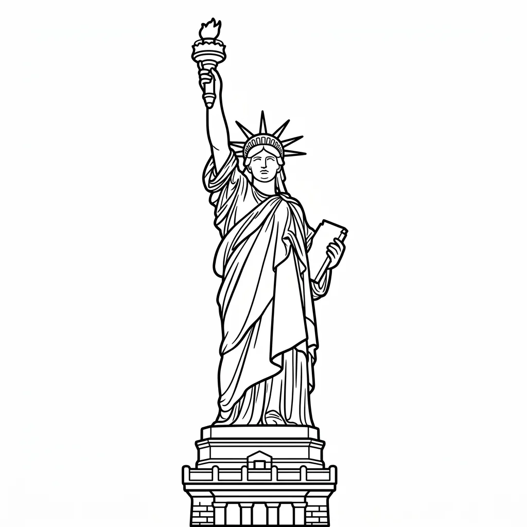 Estatua de la Libertad 12 para colorear gratis para imprimir