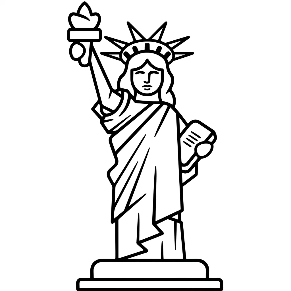 Estatua de la Libertad 19 para colorear para niño de 8 años