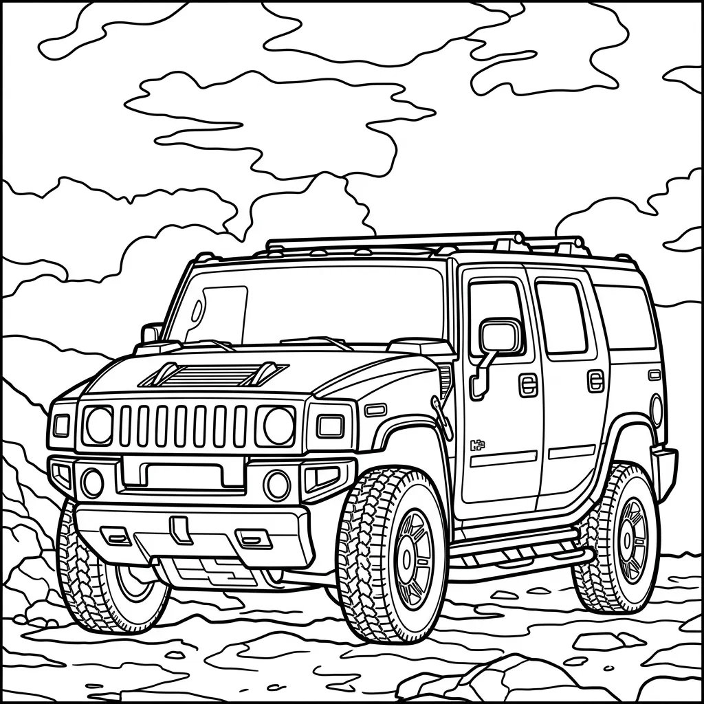 Hummer 15 para colorear y dibujo para imprimir