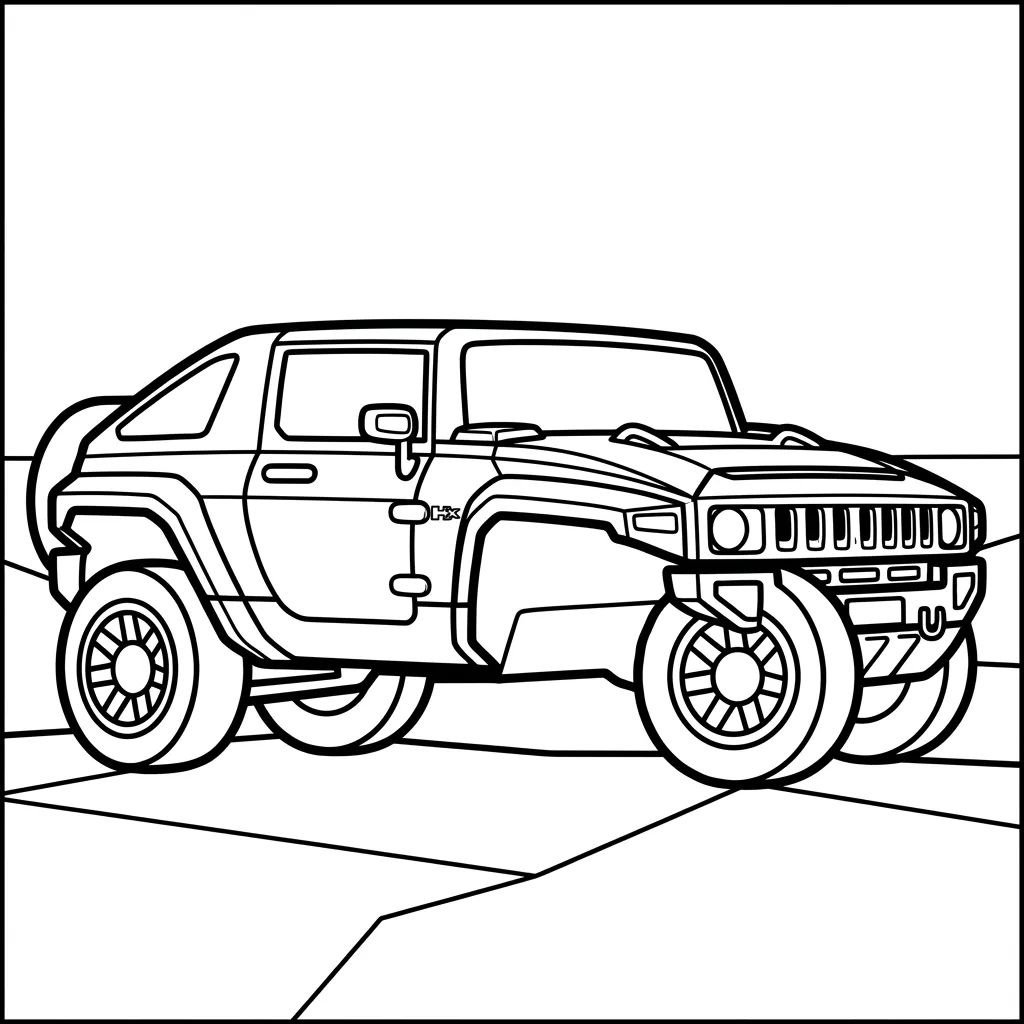 Hummer 19 para colorear para niño