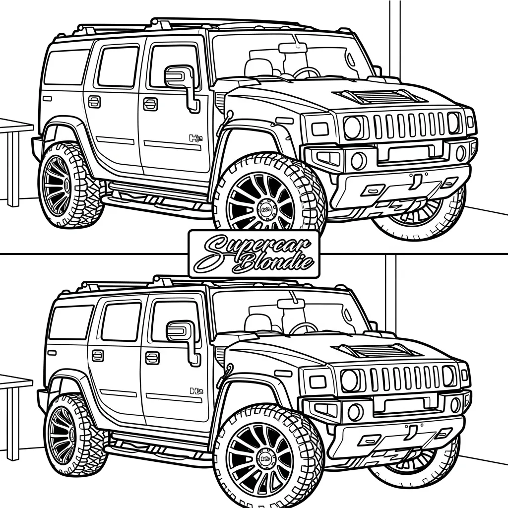 Hummer 2 para colorear en línea para niño