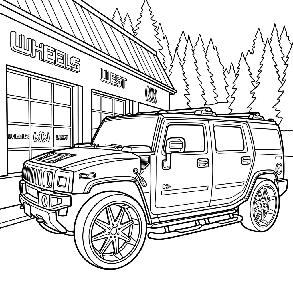imprimir Hummer 22 para colorear gratis
