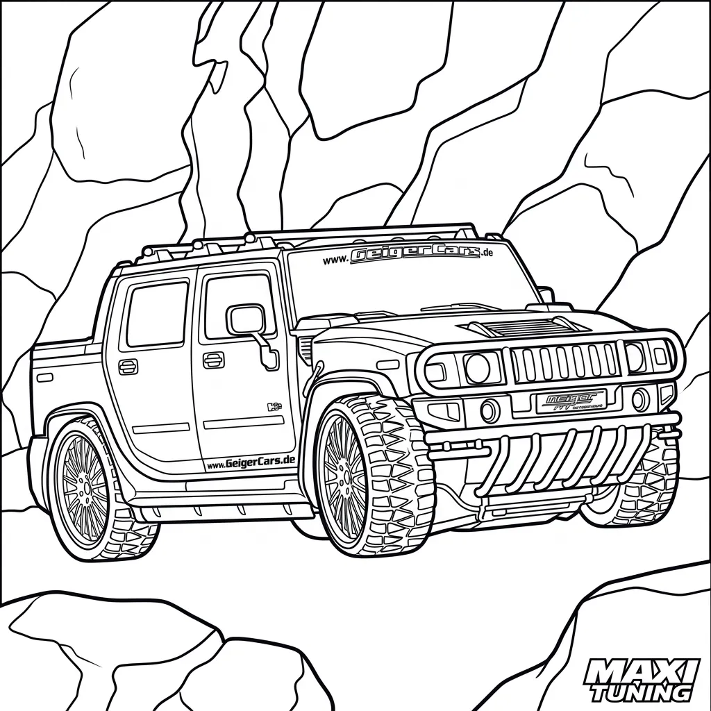 imagen para colorear Hummer 23 niño