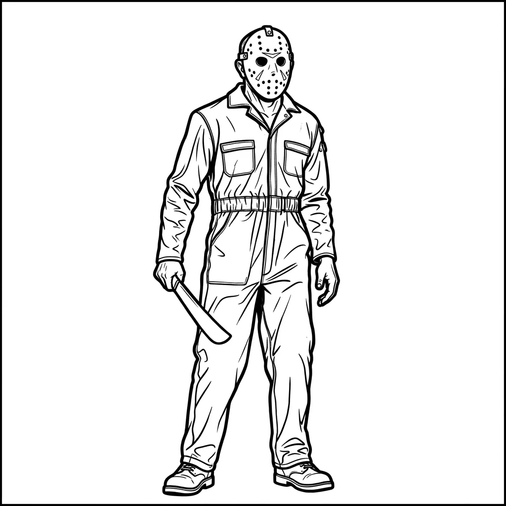 Jason Voorhees 4 para colorear para imprimir pdf gratis