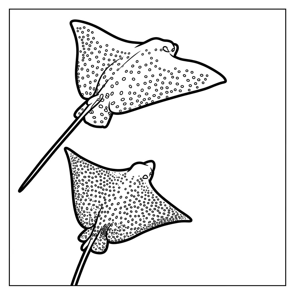 Mantarraya 10 para colorear para imprimir para niño de 6 años