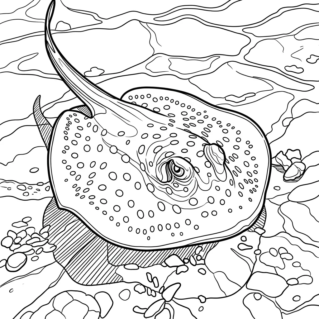 Mantarraya 15 para colorear para imprimir gratis