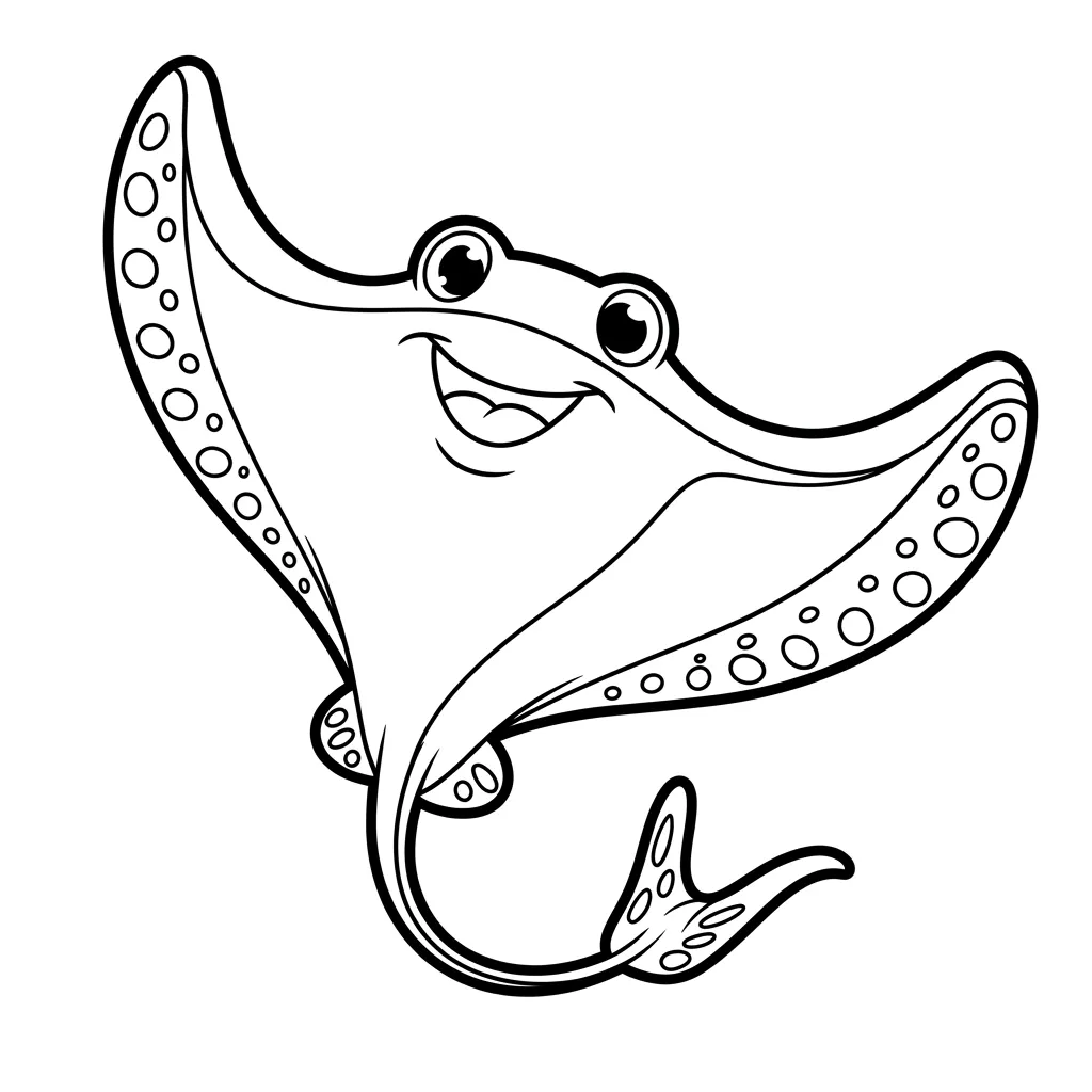 Mantarraya 17 para colorear para imprimir pdf gratis