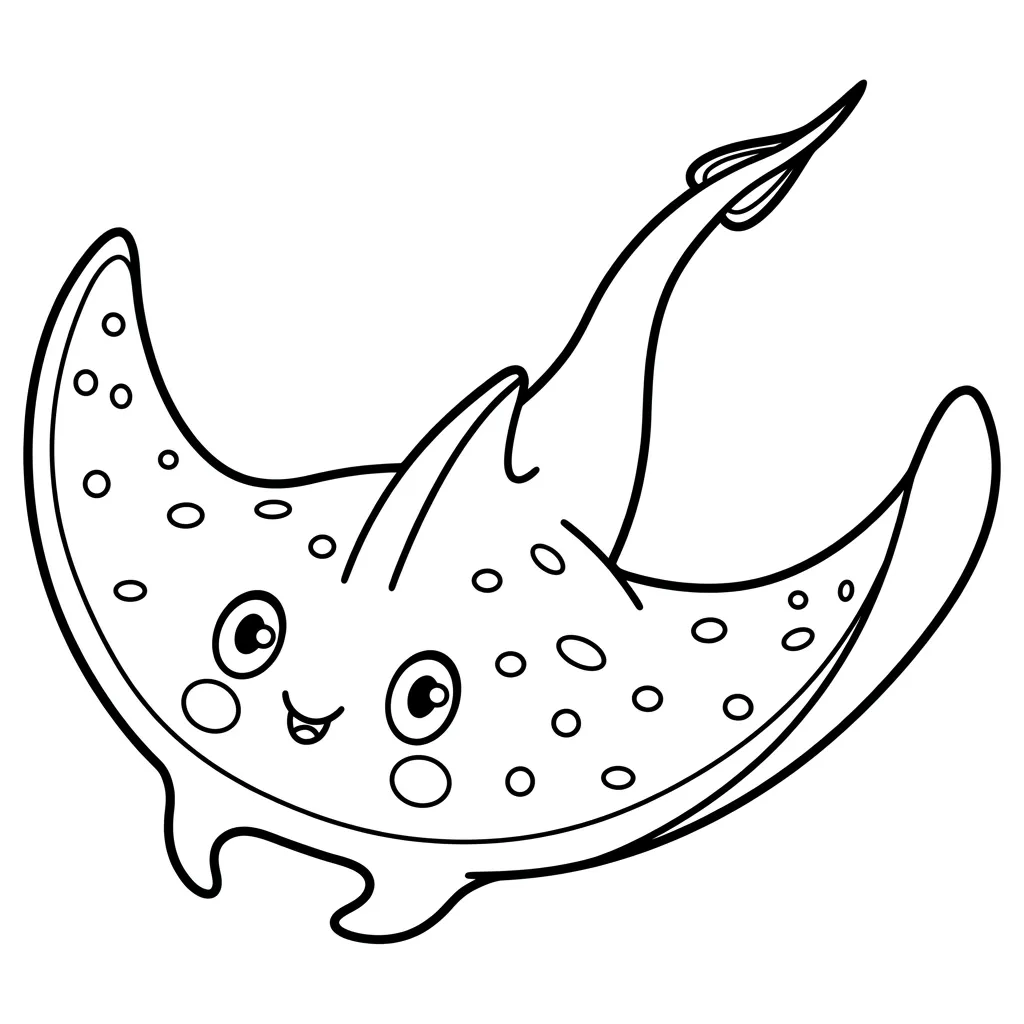 Mantarraya 18 para colorear para niño de 5 años