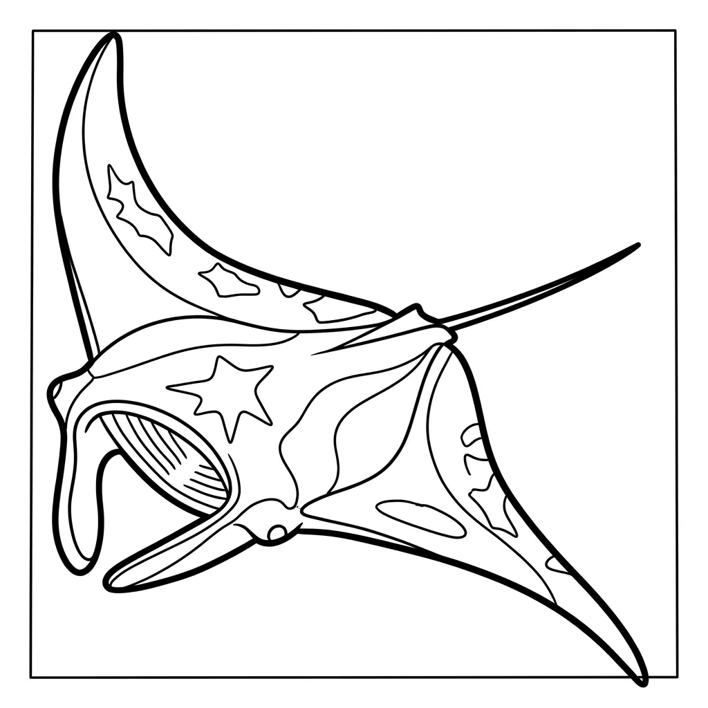 Mantarraya 21 para colorear para imprimir pdf gratis
